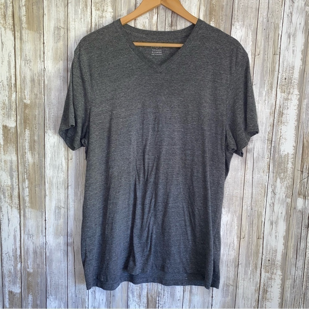 J.Crew Gray V Neck T Shirt XL Cotton Blend Casual Basic Tee